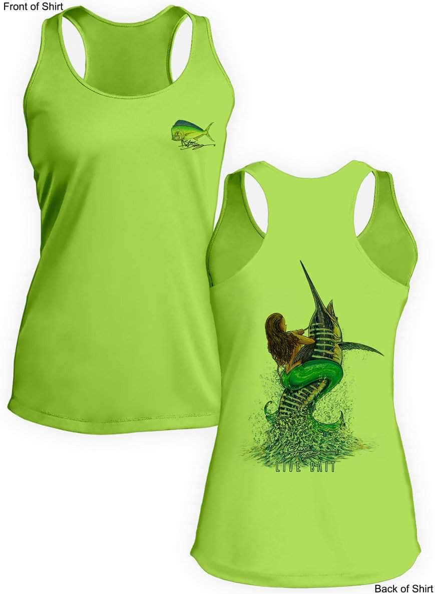 Live Bait- Ladies Racerback Tank-100% Polyester